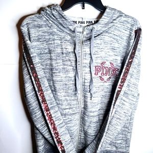 Victoria's  Secert size large Pink bling hoodie.
